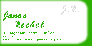 janos mechel business card